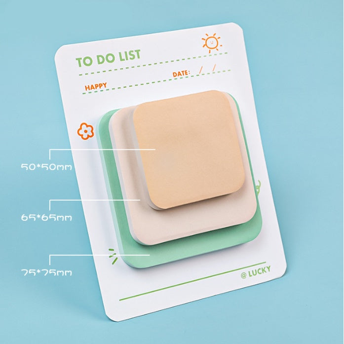 3 Size Square Sticky Notes Creative Paste able 3 Color Paper Memo Pads
