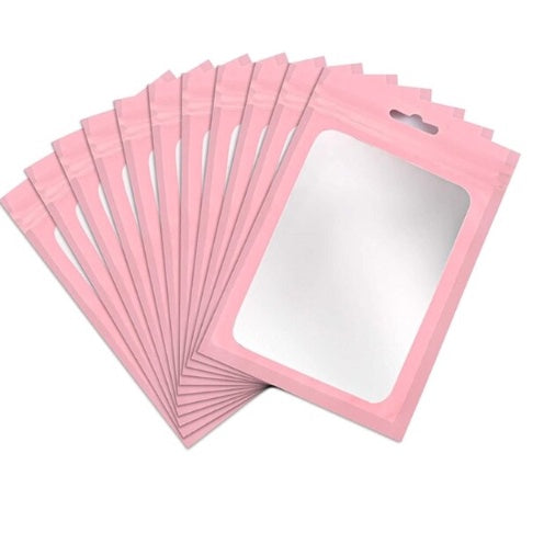 50Pcs/Pack Matte Zip Lock Plastic Bag Aluminum Foil Food Pouch Small Waterproof pouch