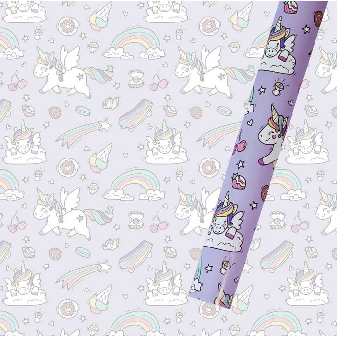 (5pcs) Glossy coated Tropical Rainforest Dinosaur Unicorn Flamingo Gift-Wrapping paper