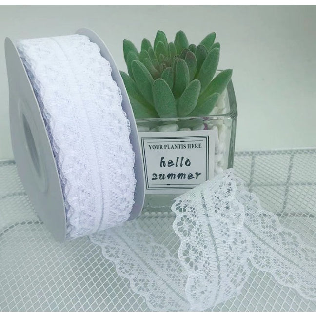 3cm (25Yards) Roll lace ribbon DIY made lace streamer bow edging gift ribbon