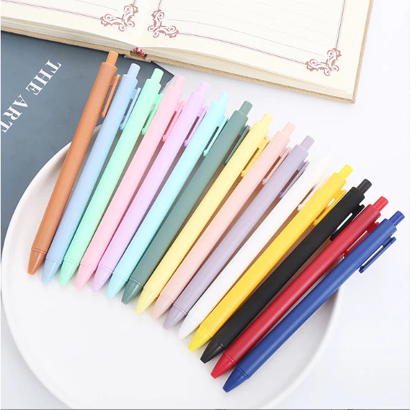 0.5MM Macaroon color gel pen simple pressing black pen student office stationery Pen