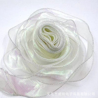 Fantasy fish tail yarn pleated yarn Ribbon With Wavy Edge Wrap Flower Gift Decoration