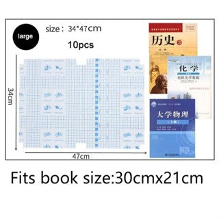 10Sheets | Transparent Self adhesive Book Wrapper Protective Waterproof Film Diamond Cover