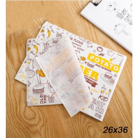 (100pcs) Wax Paper Burger Sandwich Cake Roll Wrapping Paper Greaseproof Liner Paper Food Tray Paper