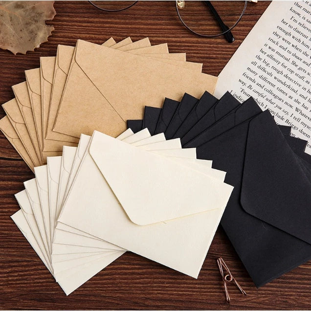 5pcs | Mini Kraft Paper Envelope - White/Kraft/Black