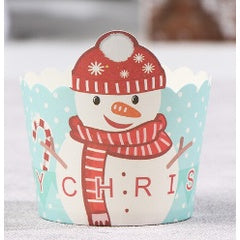 50pcs | Christmas Cupcake Paper Cup Oilproof Cupcake Liner Muffin Baking Cup Tray