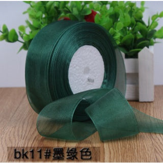 (1.5cm |50 yards/roll) organza ribbon wholesale gift wrapping decoration Christmas ribbons