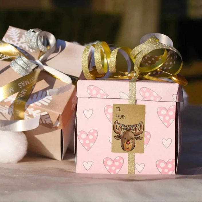 250PCS/1Roll Merry Christmas Sticker Label Santa Claus Sticker for Gifts Christmas Gift tags