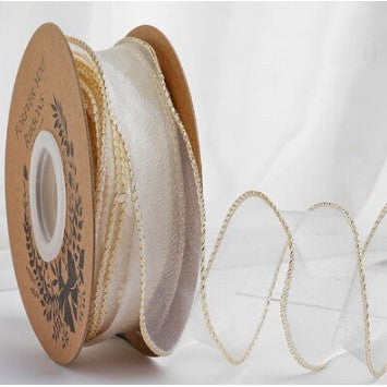 9m Wave Silk Korean Style Gold Edge Organza Ribbon Gift Wrapping Decoration Lace Ribbon