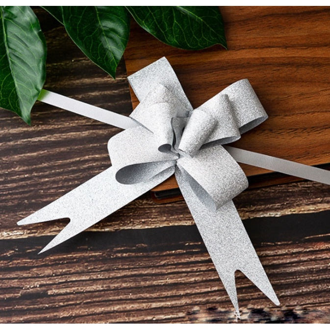 10pcs hand-pulled bows Ribbon gift & wrapping flower ribbon bow glitter coated Ribbon