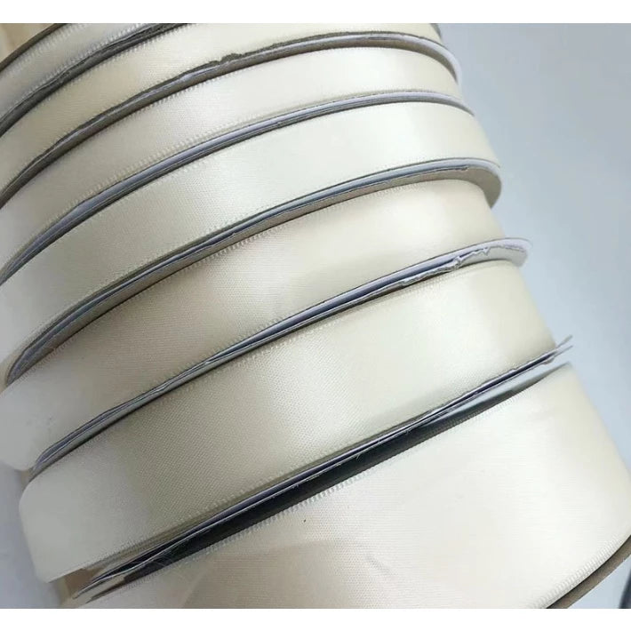 (0.6cm, 1cm, 2cm, 4cm, 5cm) Milky White 5 Yards High Quality Satin Ribbon High Quality Sin
