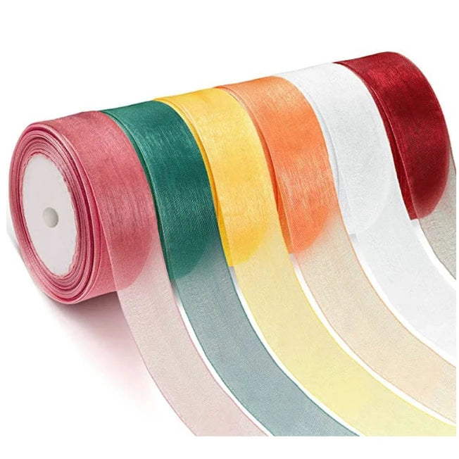 2.5cm (50 yards/roll) organza ribbon wholesale gift wrapping decoration Christmas ribbonsv
