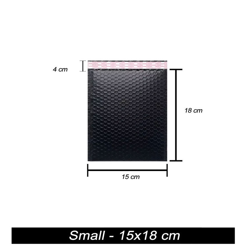 Waterproof Bubble Mailers Padded Envelopes Lined Poly Mailer Self Seal Black | Heart/Star Print 1pc