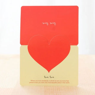5pcs Heart Greeting Cards Valentine's Day Love Wish Message Card Wedding Mother's Day Events