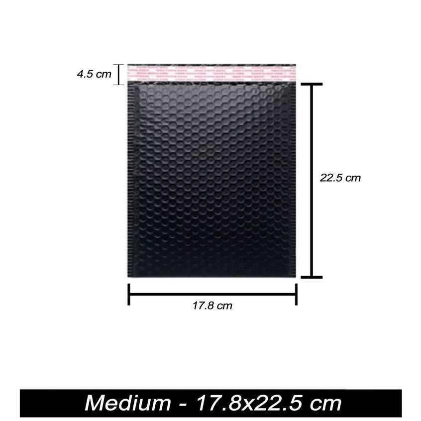 Waterproof Bubble Mailers Padded Envelopes Lined Poly Mailer Self Seal Black | Heart/Star Print 1pc