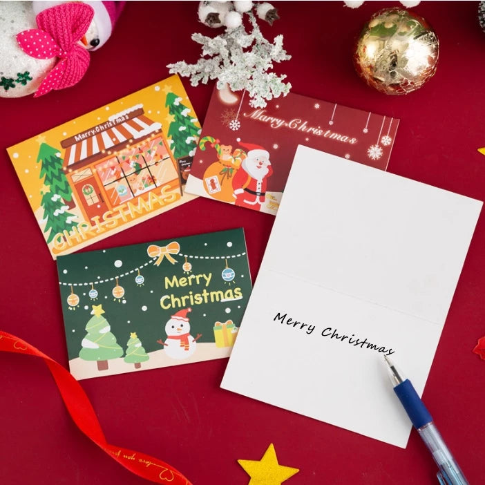 1pc New Christmas greeting card Christmas cute cartoon small card gift message card