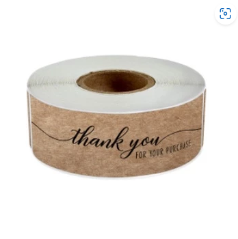 120pcs | KRAFT THANK YOU rectangular thank you sticker tape label