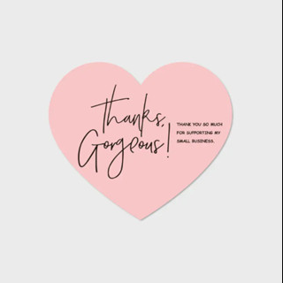 50pcs Heart Shape Thank You Cards Package Insert Gift Wrapping card
