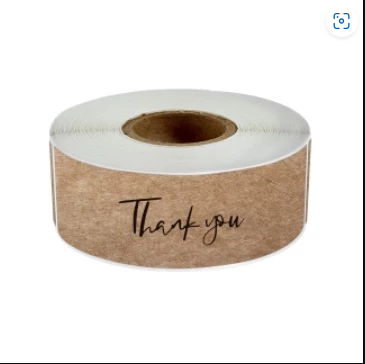 120pcs | KRAFT THANK YOU rectangular thank you sticker tape label