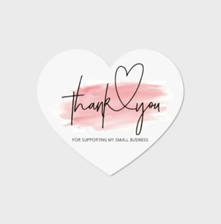 50pcs Heart Shape Thank You Cards Package Insert Gift Wrapping card
