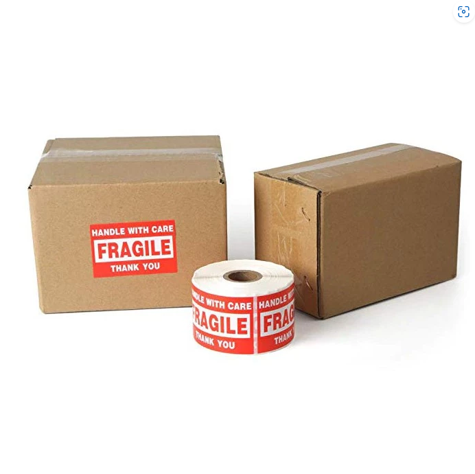 500/120 Pcs label | Roll Packing Warning Sticker Fragile Shipping Mailing Handle with Care Stickers