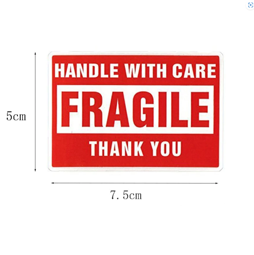 500/120 Pcs label | Roll Packing Warning Sticker Fragile Shipping Mailing Handle with Care Stickers