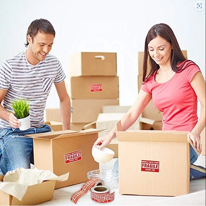 500/120 Pcs label | Roll Packing Warning Sticker Fragile Shipping Mailing Handle with Care Stickers
