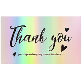 Holographic 50pcs Laser Thank You Card for Supporting Business Card