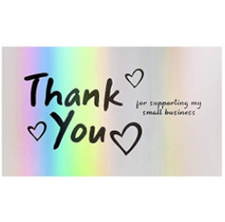 Holographic 50pcs Laser Thank You Card for Supporting Business Card