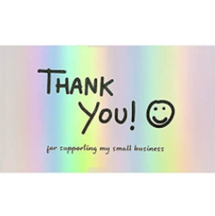 Holographic 50pcs Laser Thank You Card for Supporting Business Card