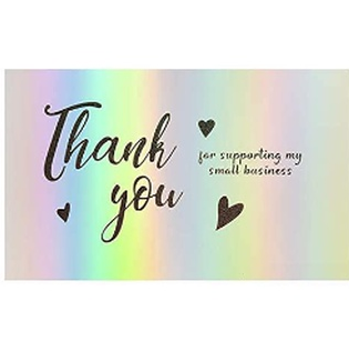 Holographic 50pcs Laser Thank You Card for Supporting Business Card