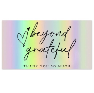 Holographic 50pcs Laser Thank You Card for Supporting Business Card