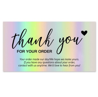 Holographic 50pcs Laser Thank You Card for Supporting Business Card