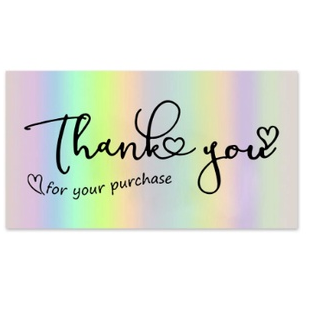 Holographic 50pcs Laser Thank You Card for Supporting Business Card