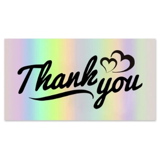 Holographic 50pcs Laser Thank You Card for Supporting Business Card