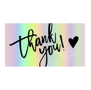 Holographic 50pcs Laser Thank You Card for Supporting Business Card