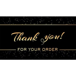 50PCS Black Gold Kraft Paper Cards Thank You For Your Order Card Business Card