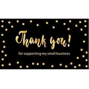 50PCS Black Gold Kraft Paper Cards Thank You For Your Order Card Business Card