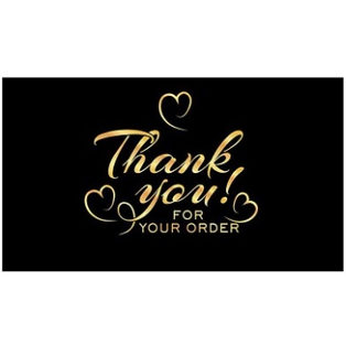 50PCS Black Gold Kraft Paper Cards Thank You For Your Order Card Business Card