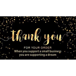 50PCS Black Gold Kraft Paper Cards Thank You For Your Order Card Business Card