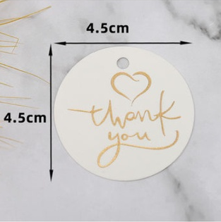 100PCS Gold Stamping Paper Gift Tags Black, White Hang Label Decor Wedding Gift Tags