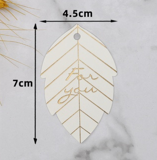 100PCS Gold Stamping Paper Gift Tags Black, White Hang Label Decor Wedding Gift Tags