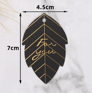 100PCS Gold Stamping Paper Gift Tags Black, White Hang Label Decor Wedding Gift Tags
