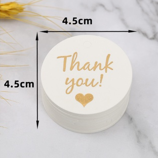 100PCS Gold Stamping Paper Gift Tags Black, White Hang Label Decor Wedding Gift Tags