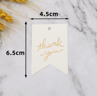 100PCS Gold Stamping Paper Gift Tags Black, White Hang Label Decor Wedding Gift Tags