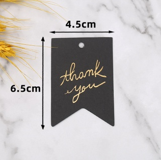 100PCS Gold Stamping Paper Gift Tags Black, White Hang Label Decor Wedding Gift Tags