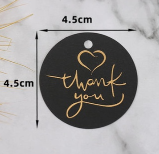 100PCS Gold Stamping Paper Gift Tags Black, White Hang Label Decor Wedding Gift Tags