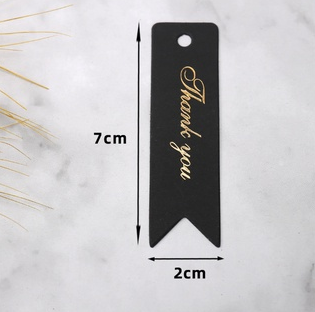 100PCS Gold Stamping Paper Gift Tags Black, White Hang Label Decor Wedding Gift Tags