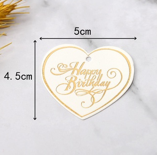 100PCS Gold Stamping Paper Gift Tags Black, White Hang Label Decor Wedding Gift Tags