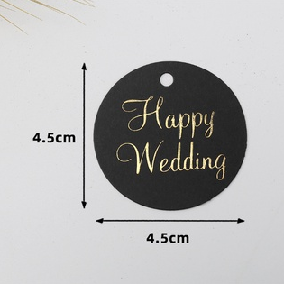 100PCS Gold Stamping Paper Gift Tags Black, White Hang Label Decor Wedding Gift Tags